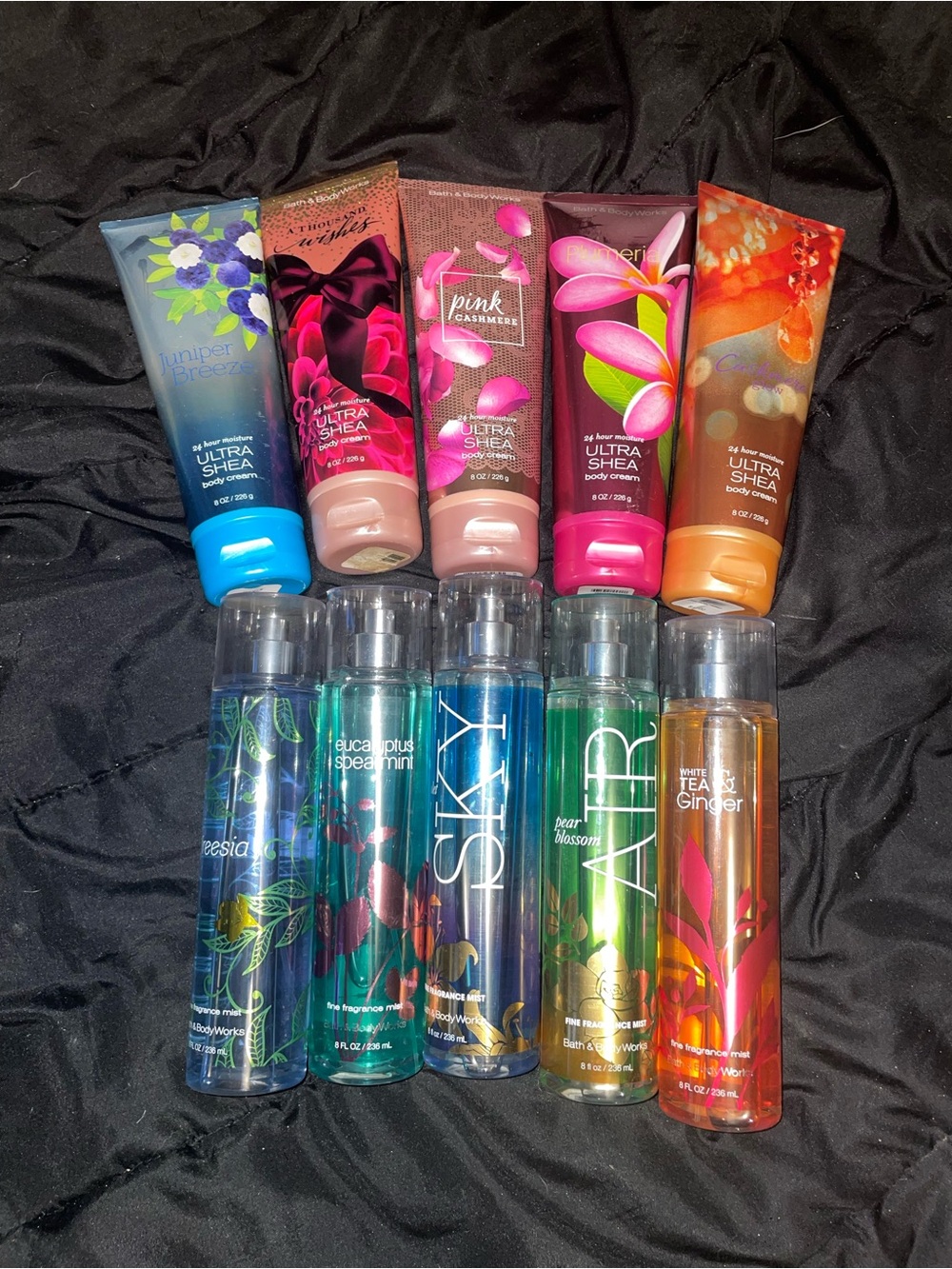 Bath & Body Works lot of 10 Pink Cashmere and Juniper Breeze Body Care Set